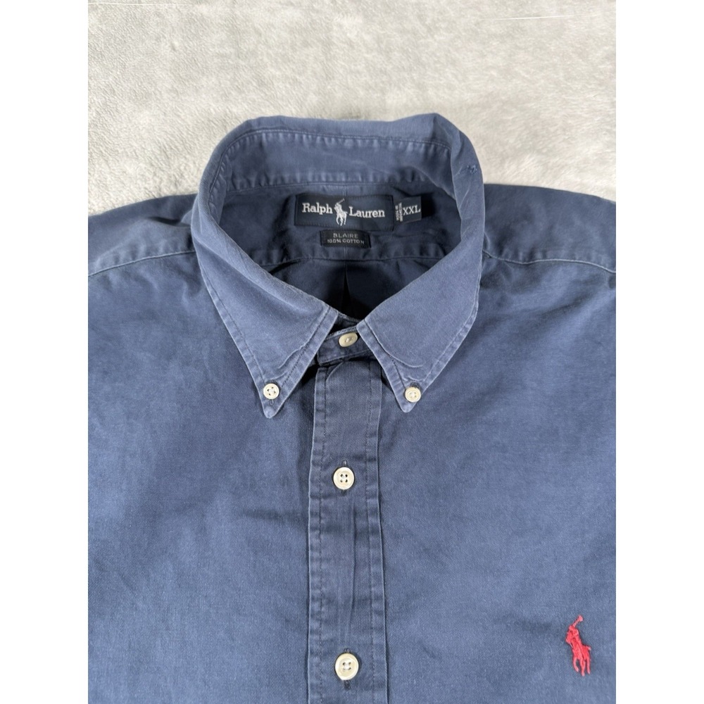 Ralph Lauren Shirt Mens 2XL Blue Blaire Short Sleeve Button Up - Picture 3 of 14